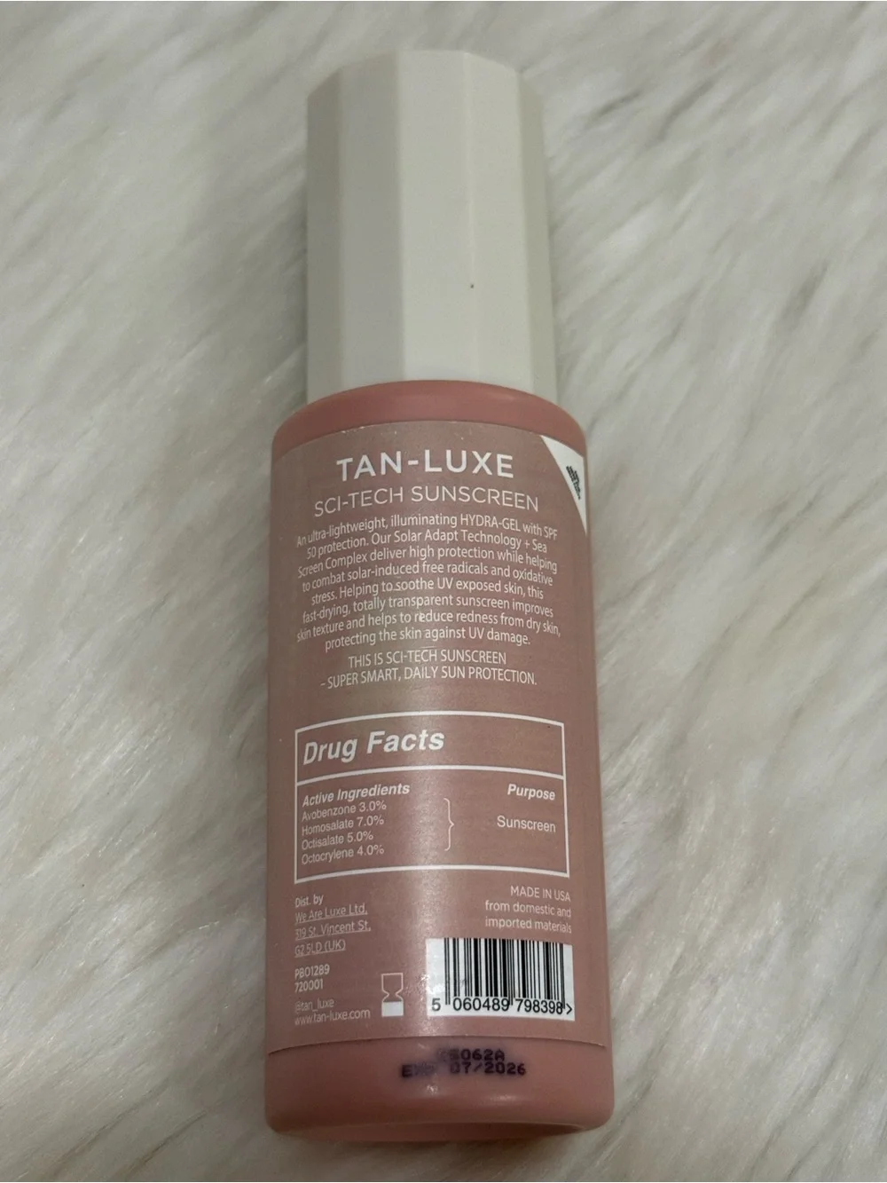 Tan—Luxe Sci - Tech Sunscreen SPF 50 Pink Face Hydra Gel Face Sunscreen New